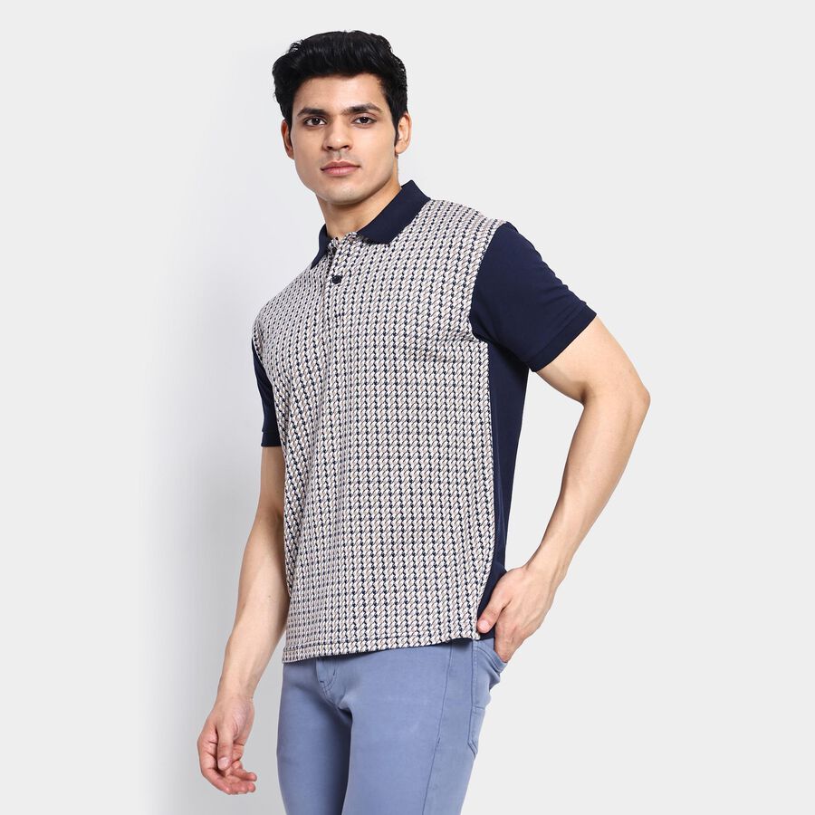 Men's Collared Half Sleeves T-Shirt , नेवी ब्लू, large image number null